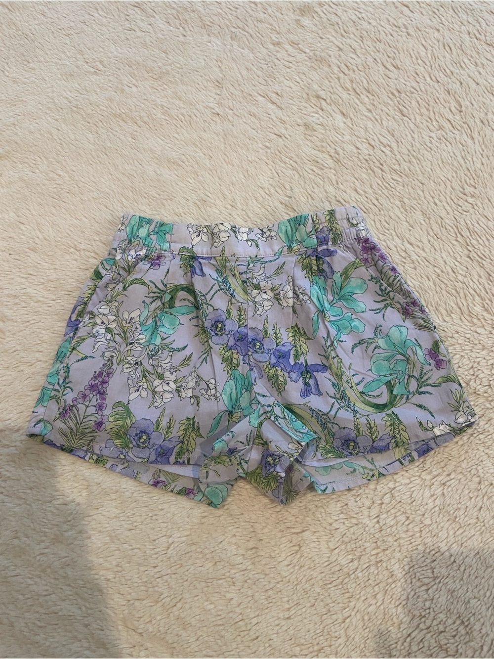 Janie and Jack Toddler Girls Floral Shorts 2T Purple Cotton